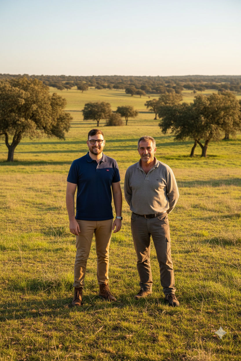 Toi et producteur dans la dehesa